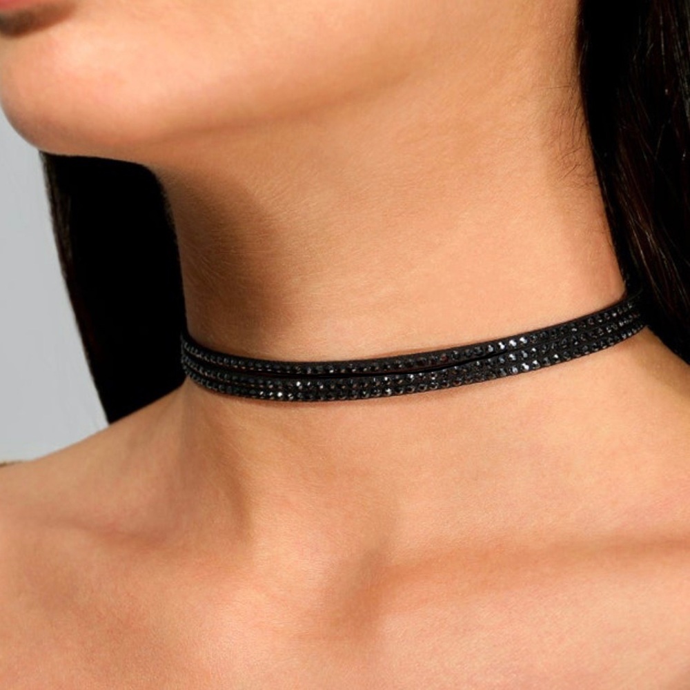 NEW Swarovski Black Crystal Choker Goth & ⁉️🎁!